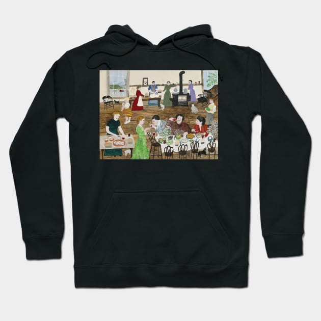 grandma moses painting baking bread Hoodie by QualityArtFirst